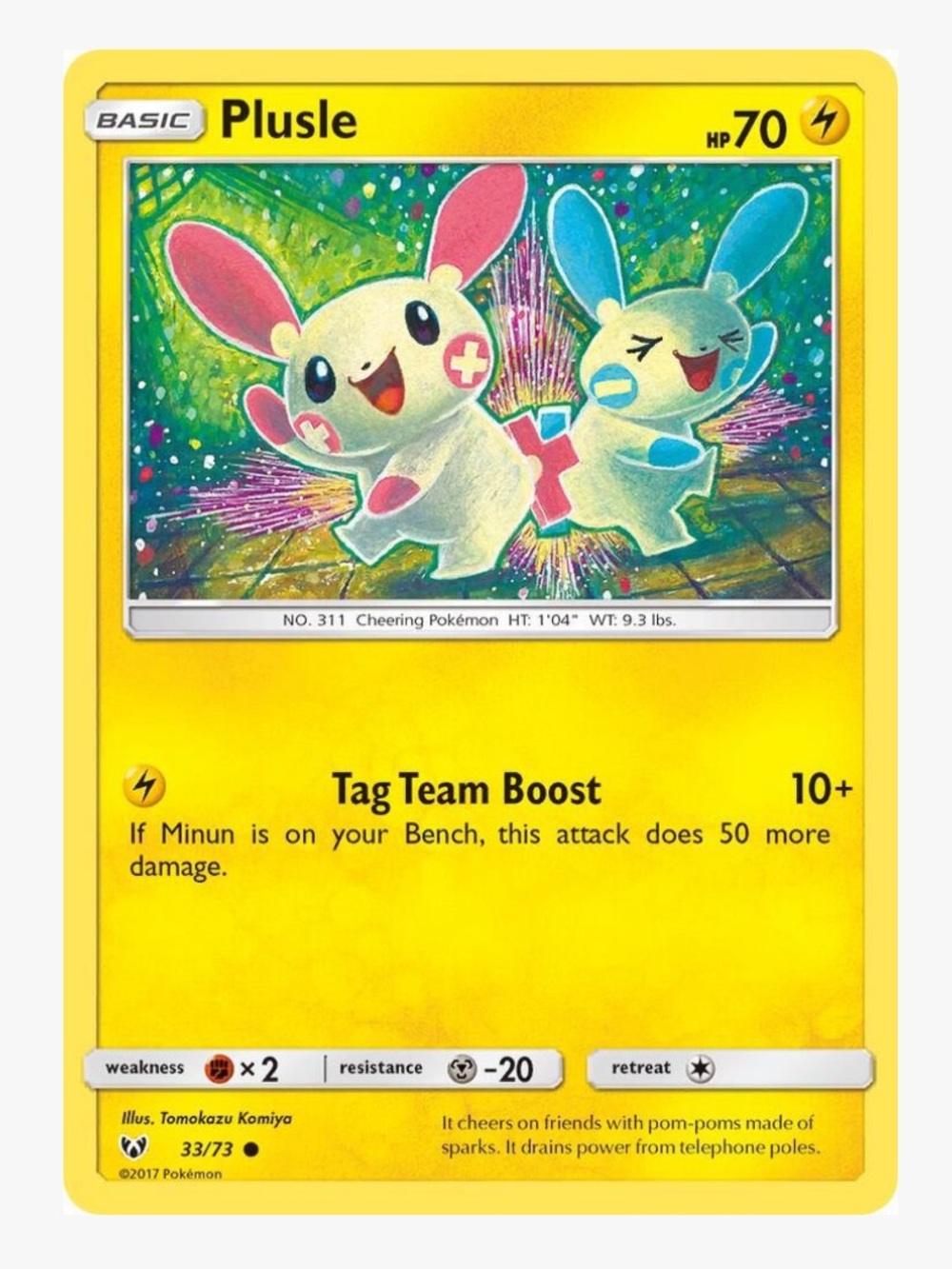 Plusle Shining Legends Pokemon Trading Card